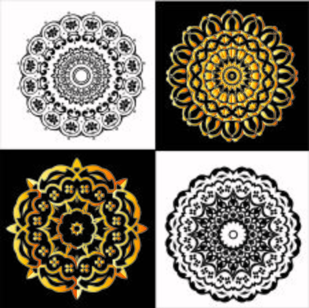 Set Of Mandala design for coloring page, illustration, tattoo, symbol, ornament lace patternの写真素材