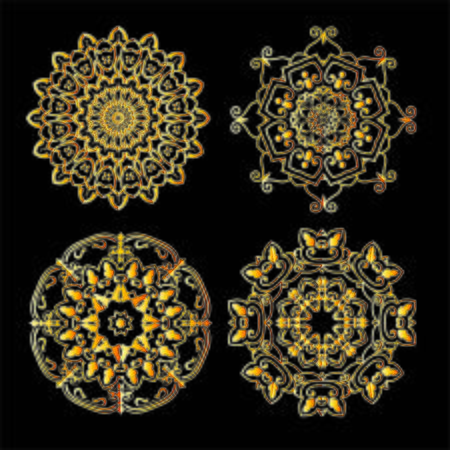 Set Of Mandala design for coloring page, illustration, tattoo, symbol, ornament lace patternの写真素材