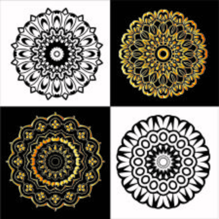 Set Of Mandala design for coloring page, illustration, tattoo, symbol, ornament lace patternの写真素材