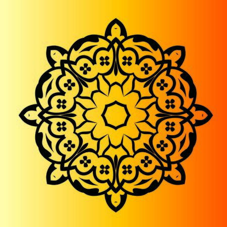 Mandala design for coloring page, illustration, tattoo, symbol, ornament lace patternの写真素材