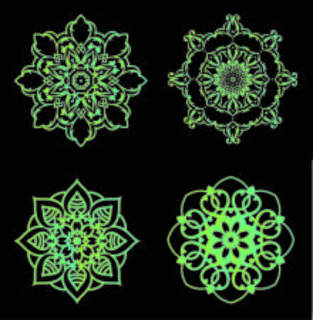 Set Of Mandala design for coloring page, illustration, tattoo, symbol, ornament lace patternの写真素材