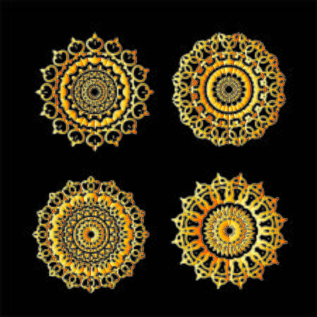 Set Of Mandala design for coloring page, illustration, tattoo, symbol, ornament lace patternの写真素材