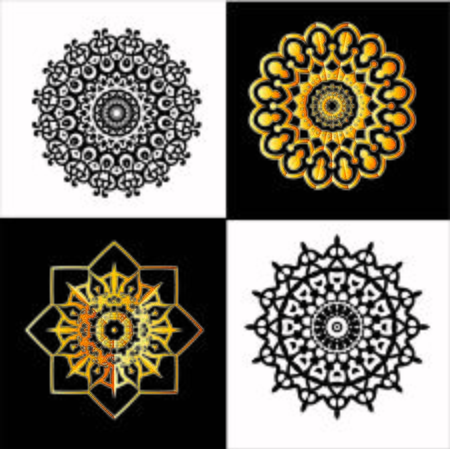 Set Of Mandala design for coloring page, illustration, tattoo, symbol, ornament lace patternの写真素材