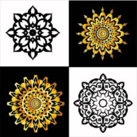 Set Of Mandala design for coloring page, illustration, tattoo, symbol, ornament lace patternの写真素材