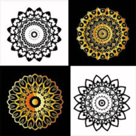 Circular flower mandala designの写真素材