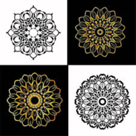 Black and white mandalaの写真素材