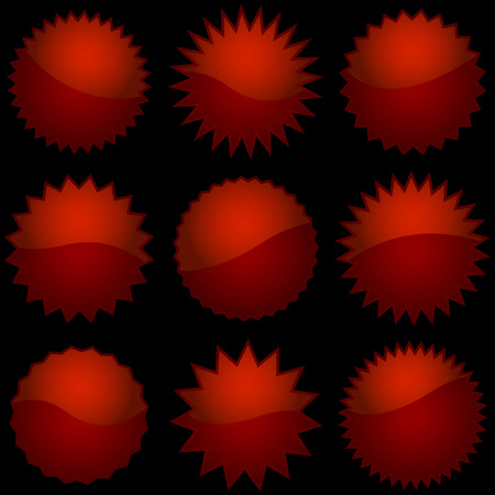 Set of red labels. Vector set.のイラスト素材