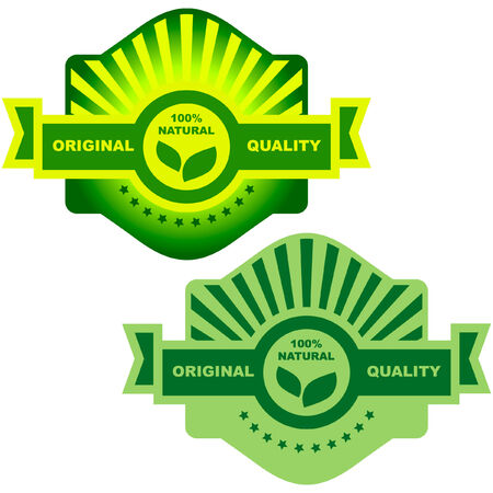 Set of natural labels.  のイラスト素材