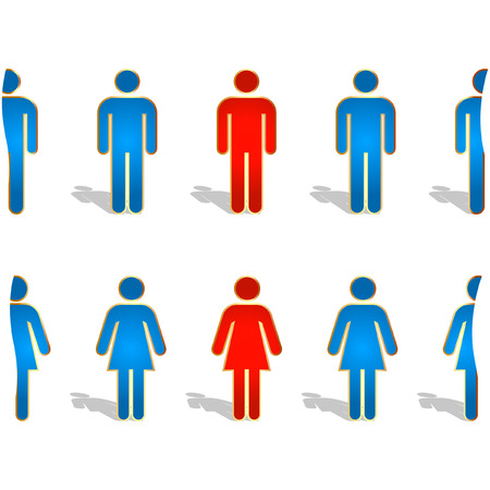 Men and women icons. Graphic elements set.   のイラスト素材