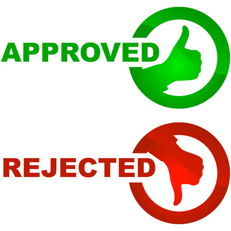 Approved and rejected icons.   のイラスト素材