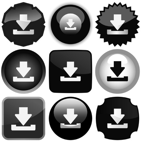 Download buttons. Vector set for web.  のイラスト素材