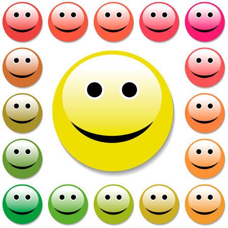 Smiley face happy. Vector set. のイラスト素材
