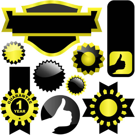 Set of design labels. Blackset.  のイラスト素材