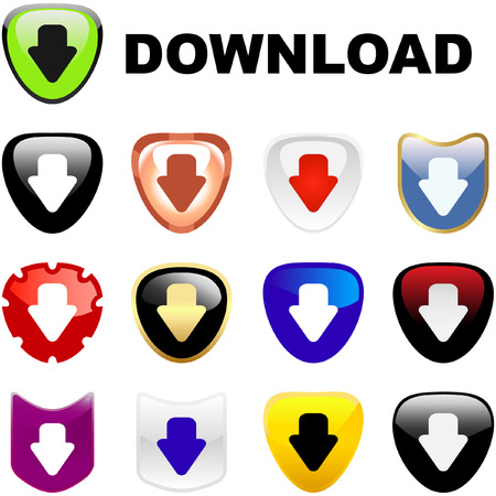 Download buttons. Vector set for web.  のイラスト素材