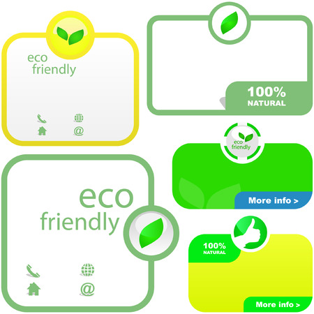 Set of eco friendly, natural and organic labels.  のイラスト素材