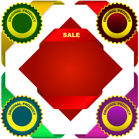 Set of vector corner ribbons for sale  のイラスト素材