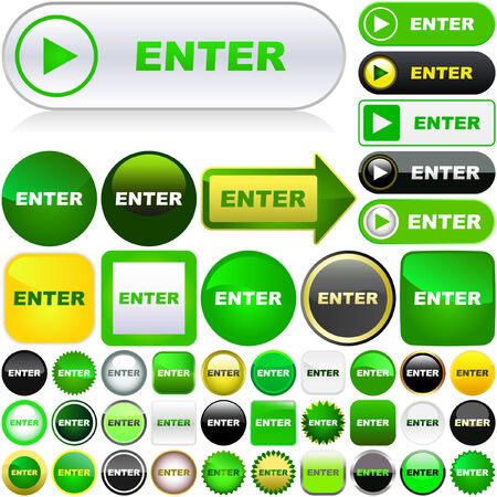Enter button. Vector set for web. のイラスト素材