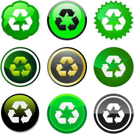Recycle symbol button.のイラスト素材