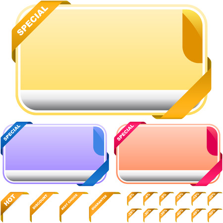 Vector collection of sale banners and cornersのイラスト素材