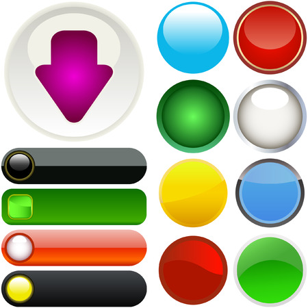Vector great collection of web buttonsのイラスト素材