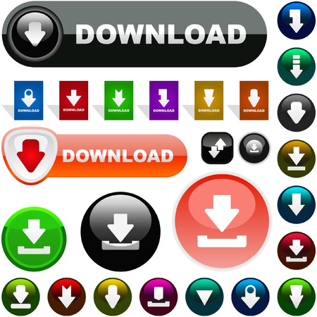 Download buttons. Vector set for web.  のイラスト素材