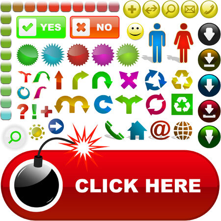 Vector great collection of web elements のイラスト素材