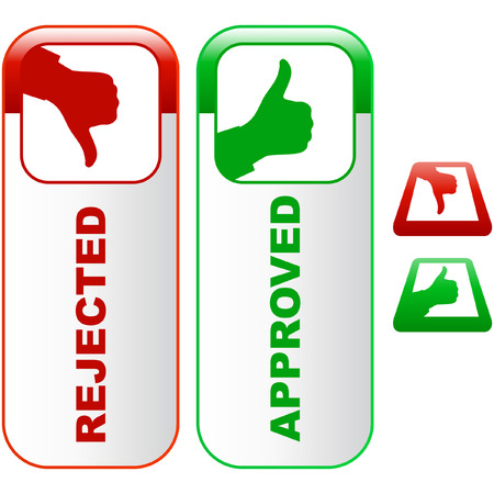 Approved and rejected icons.   のイラスト素材