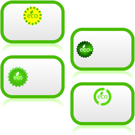 Set of natural labels.  のイラスト素材