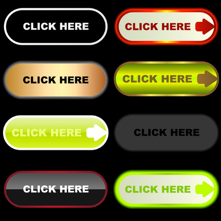 Click here icons. Vector set. のイラスト素材