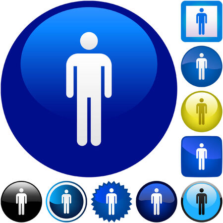 Male symbol. Vector button set.  のイラスト素材