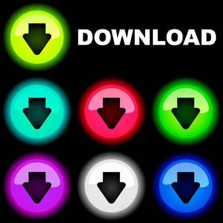 Download buttons. Vector set for web.  のイラスト素材