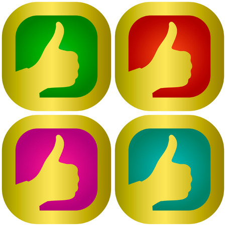 Thumbs up. Set of design elements.のイラスト素材