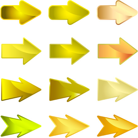 A vector set of gold arrows.   のイラスト素材