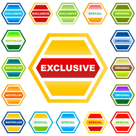Exclusive emblem for sale. Vector set.のイラスト素材