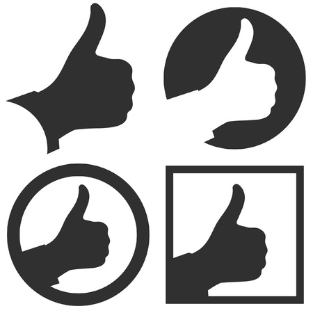Thumbs up. Set of design elements.のイラスト素材
