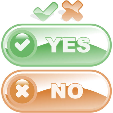 Yes and No icon. Vector beautiful icon set.   のイラスト素材