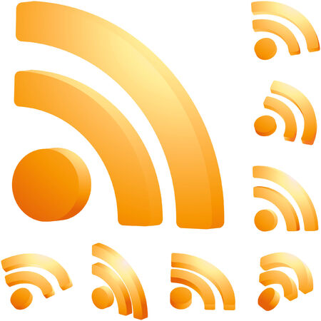 RSS glossy buttons. Vector illustration.  のイラスト素材