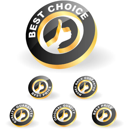 Set of best choice labelのイラスト素材