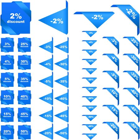 Discount element templates with different percentages  のイラスト素材