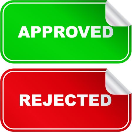 Approved and rejected stickers.のイラスト素材