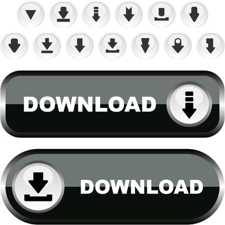 Download buttons. Vector set for web.  のイラスト素材