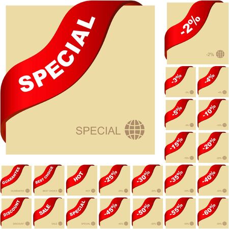 Set of vector corner ribbons for sale  のイラスト素材