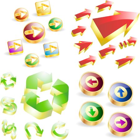 Set of 3d arrows. Great collection.  のイラスト素材