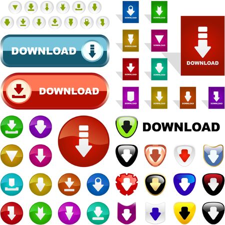 Download buttons. great collection.のイラスト素材