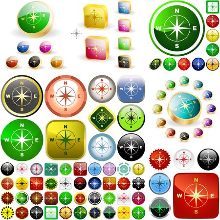 Compass buttons. のイラスト素材