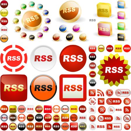 RSS glossy buttons. のイラスト素材