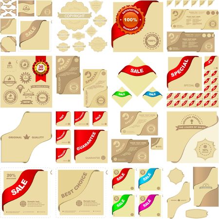 Set of design elements for sale.のイラスト素材