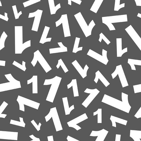One. Seamless pattern with number mix. のイラスト素材
