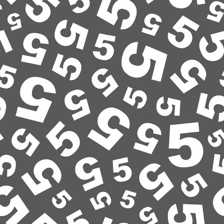 Five. Seamless pattern with number mix. のイラスト素材