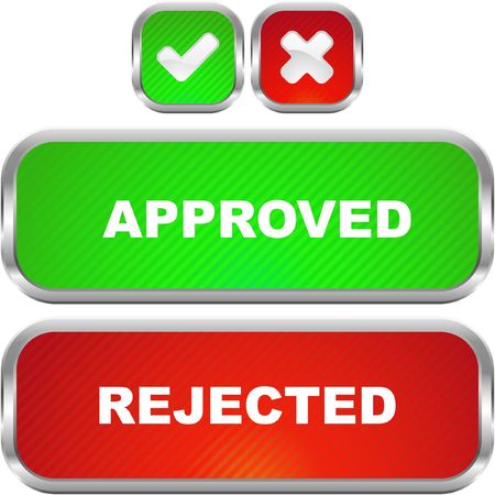 Approved and rejected buttons. のイラスト素材